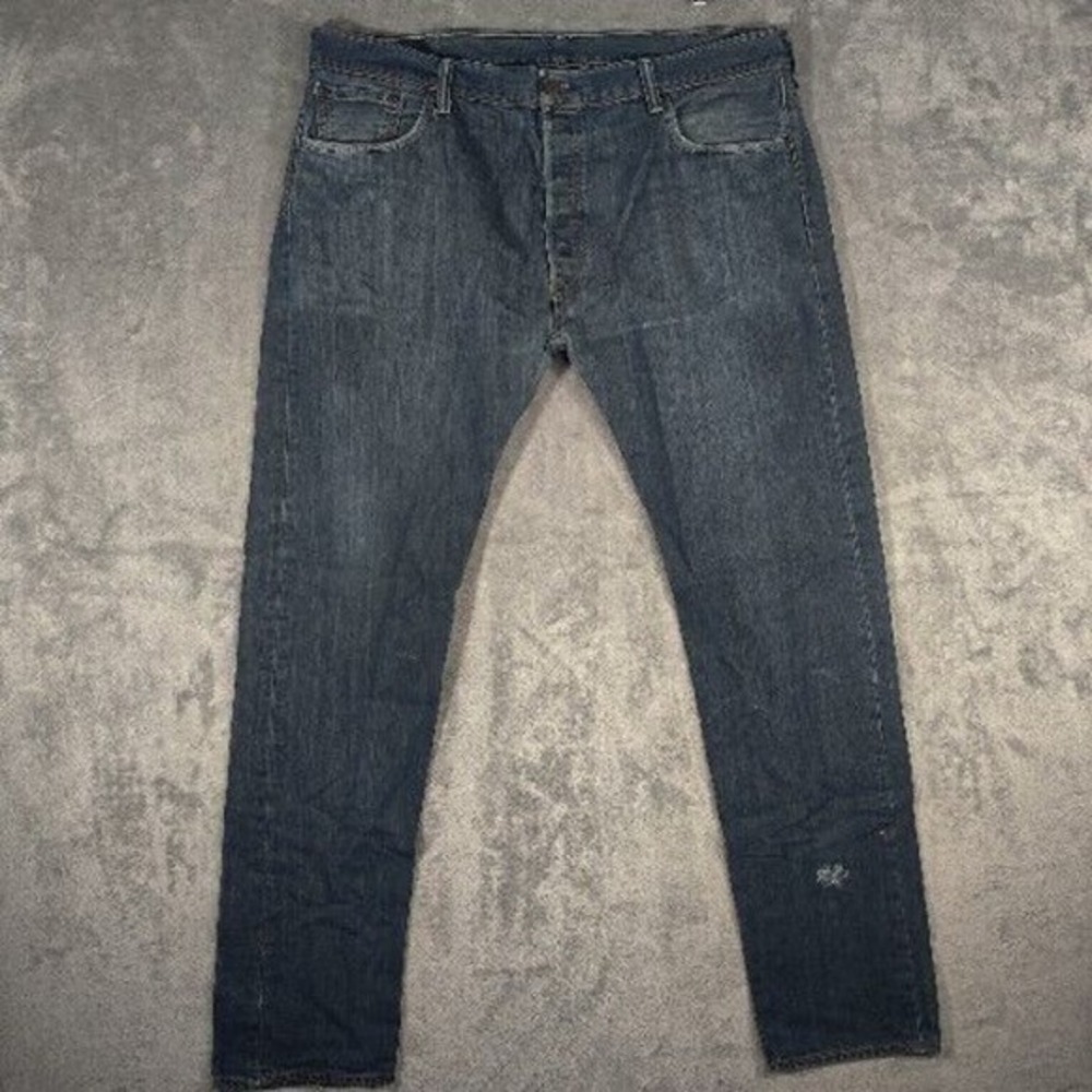 Levis 501XX Jeans Mens 40x32 Button Fly‎ Blue Denim Cotton Straight Distressed